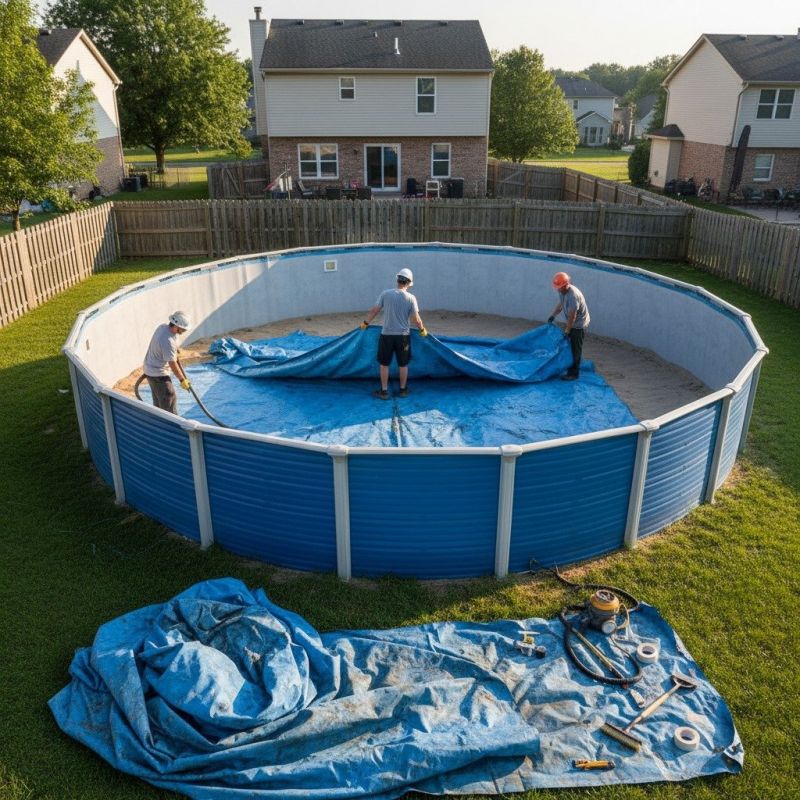 Local Above Ground Pool Closing pros at work