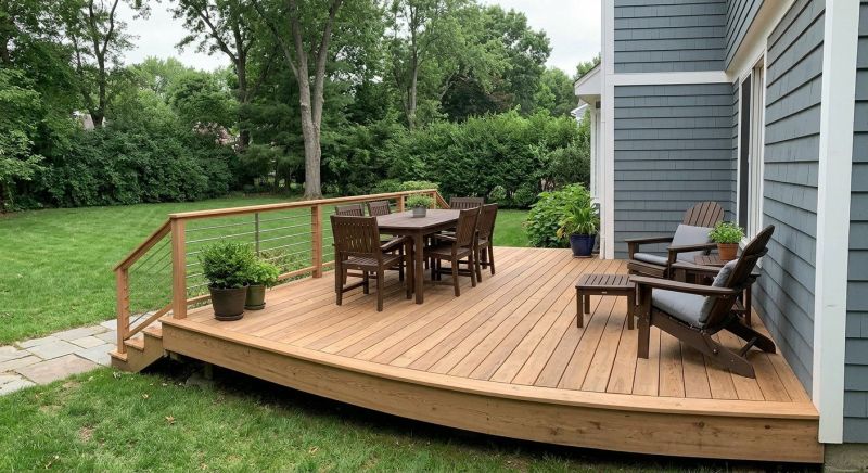 Ground Level Deck Construction in Framingham, MA